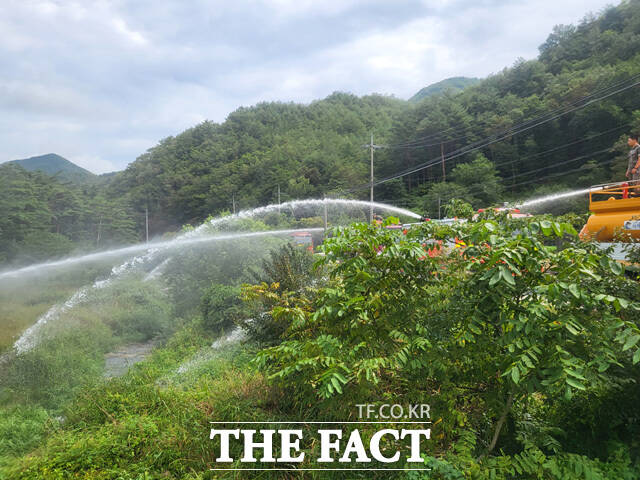 강원 강릉 지역 가뭄 문제 해결을 위한 평창 도암댐 비상 방류가 20일 오후 1시 시작됐다. /오승혁 기자