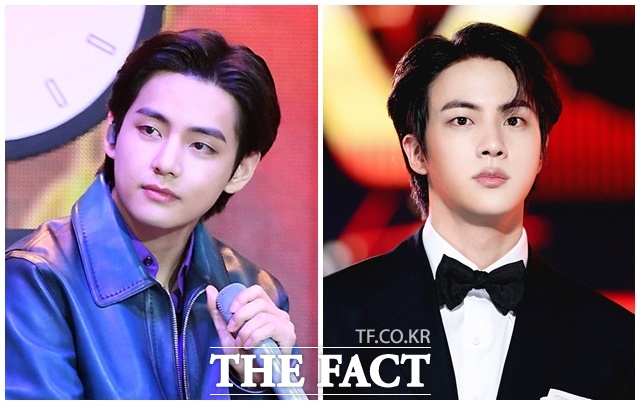 방탄소년단(BTS) 뷔(왼쪽)와 진이 2025 TMA에서 TMA 베스트 뮤직-겨울과 여름 부문을 각각 수상했다. /더팩트 DB