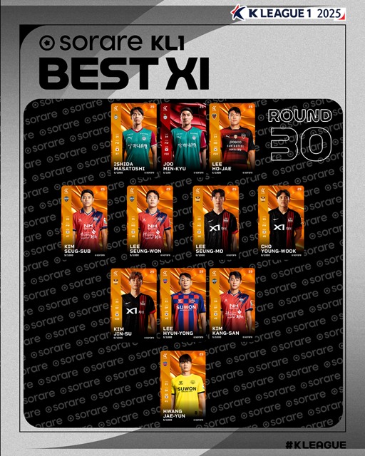 ‘하나은행 K리그1 2025’ 30라운드 베스트11./K리그