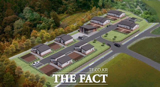정읍시가 칠보면에 40억 원을 투입하여 조성 중인 농촌유학 가족을 위한 주거단지 조감도. / 정읍시