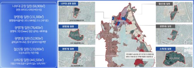 광명시 도시재생 전략 및 지역맞춤형 도시재생 활성화 계획도./광명시