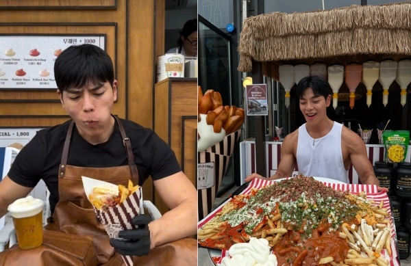 165만 구독자를 보유한 유튜버 상해기가 음주운전 도주 의혹을 받고 있는 가운데, 그가 운영한 것으로 알려진 프랜차이즈 브뤼셀프라이는 상해기와 모델 계약을 해지했다며 선을 그었다. 사진은 현재 삭제된 인스타그램 계정에 올라온 브뤼셀프라이를 홍보하는 상해기 모습. /상해기 인스타그램 캡쳐