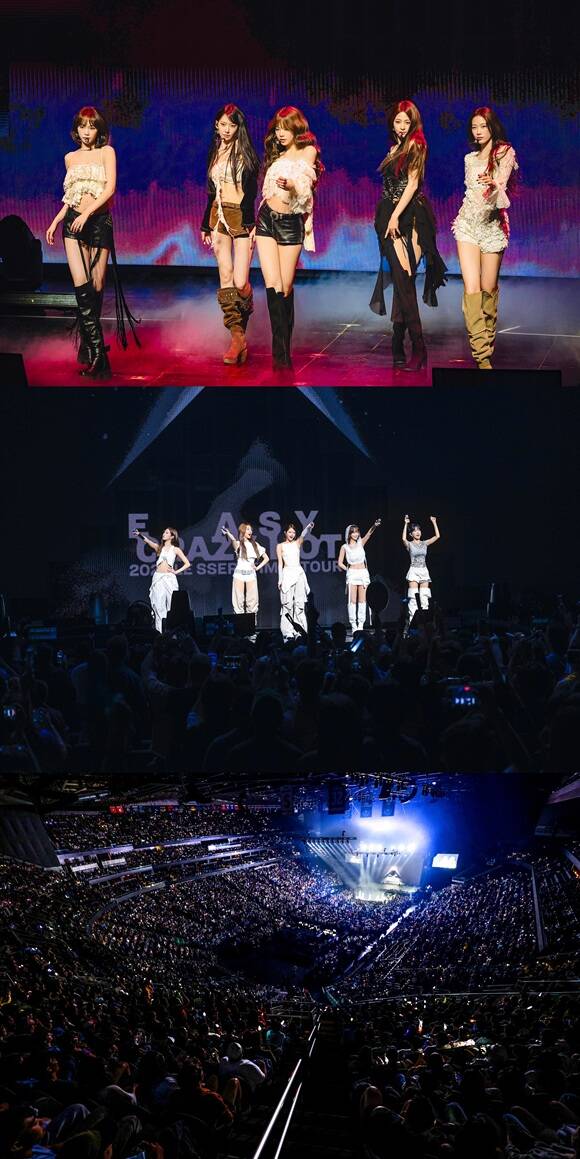 그룹 르세라핌이 23일(현지 시간) 멕시코시티 공연을 끝으로 2025 LE SSERAFIM TOUR EASY CRAZY HOT IN NORTH AMERICA 대장정을 마무리했다. 이번 북미 투어는 르세라핌의 글로벌 인기를 더욱 확장하는 중요한 발판이 됐다는 평이다./쏘스뮤직