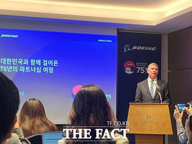 윌 셰이퍼 보잉코리아 사장이 24일 한국 진출 75주년을 기념한 기자간담회를 열고 미래 전략을 공개했다. /최의종 기자