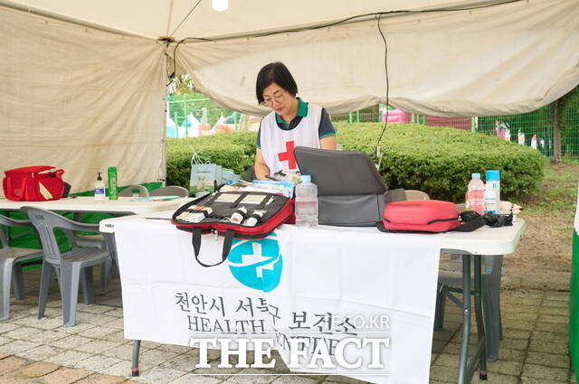 천안흥타령춤축제 2025 축제장에 설치된 의료지원반 모습 /천안시