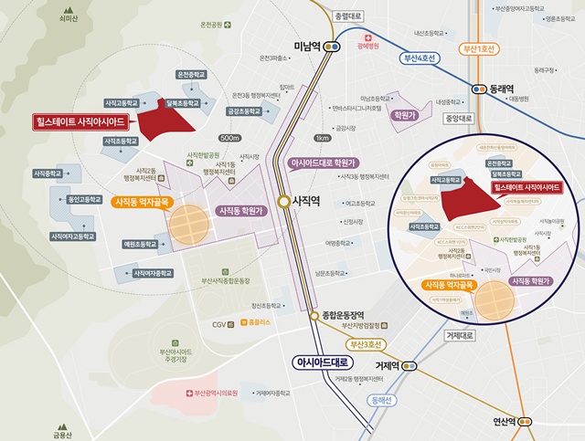 힐스테이트 사직아시아드는 동래구 사직동 일원에 1068세대 규모로 조성된다. /현대건설