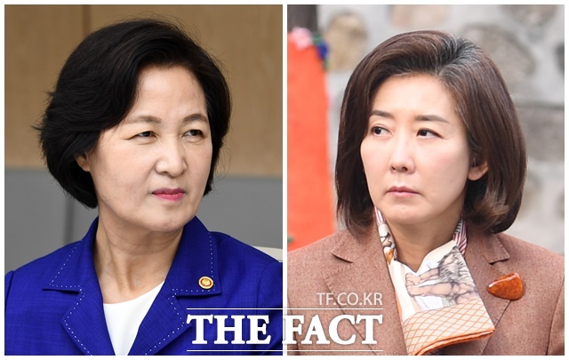 국회 법제사법위원장인 6선 추미애(왼쪽) 민주당 의원과 법사위 야당 간사로 내정된 5선 나경원 국민의힘 의원이 최근 법사위 전체회의에서 여러 차례 아슬아슬한 신경전을 벌였다. /더팩트 DB