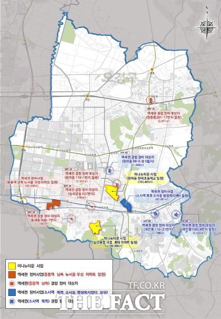지난 7월 선정된 ‘미니뉴타운·역세권정비사업’ 대상지 위치도./부천시