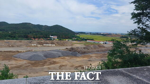포항시 흥해읍 한동대 일원에 조성 중인 기업혁신파크 공사 현장./ 박진홍 기자