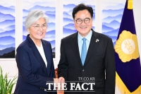 우원식 국회의장, 강경화 주미대사 내정자 접견 [TF사진관]