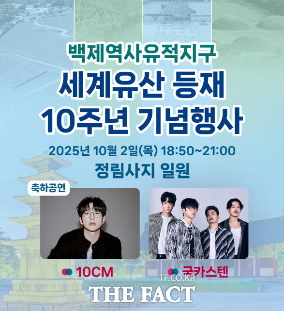 백제역사유적지구 세계유산 등재 10주년 기념행사 배너. /부여군