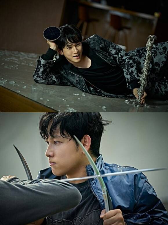 배우 임시완은 넷플릭스 영화 사마귀에서 한울 역을 맡아 낫을 이용한 액션을 선보이며 색다른 매력을 드러냈다. /넷플릭스