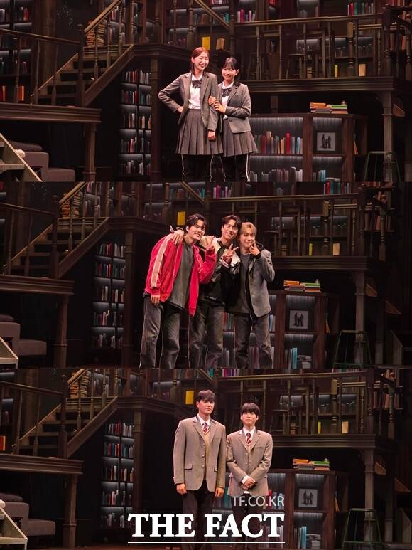 배우 김이후 홍산하, 김건우 윤승우 조환지, 윤소호 김리현(위쪽부터)이 뮤지컬 아몬드에서 호흡을 맞춘다. /최수빈 기자