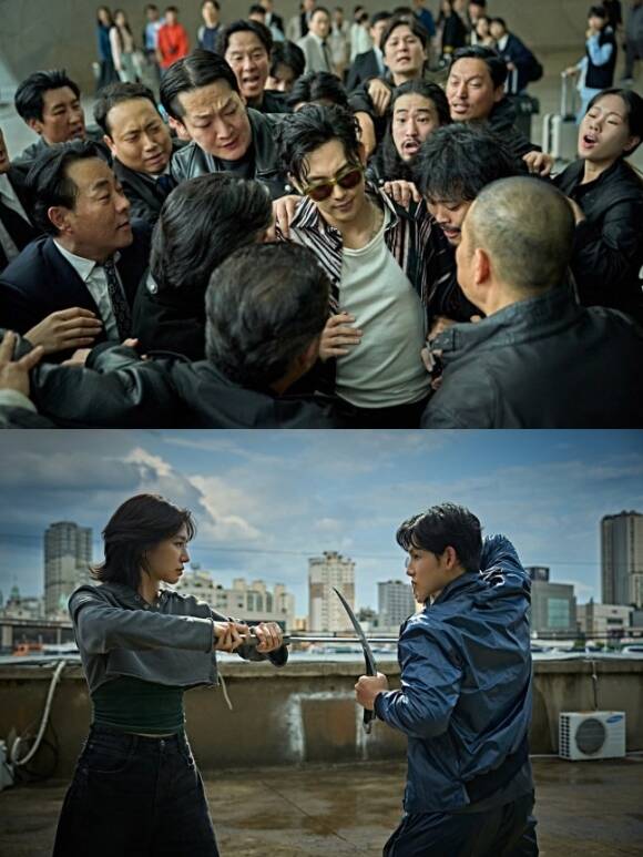 배우 임시완이 넷플릭스 영화 사마귀에서 조우진 박규영 등과 함께한 1대1대1 삼파전 액션 비하인드를 들려줬다. /넷플릭스