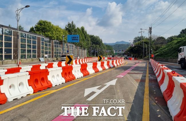 30일 개통된 신안산선 사고 구간 임시도로./광명시