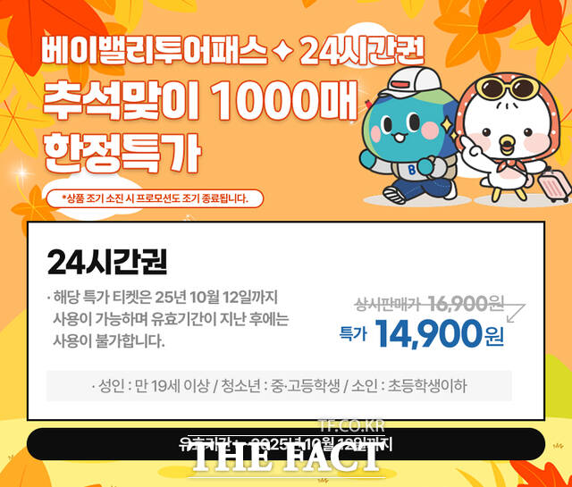 베이밸리 24시가권 통합권 특가 리플렛. /충남문화관광재단