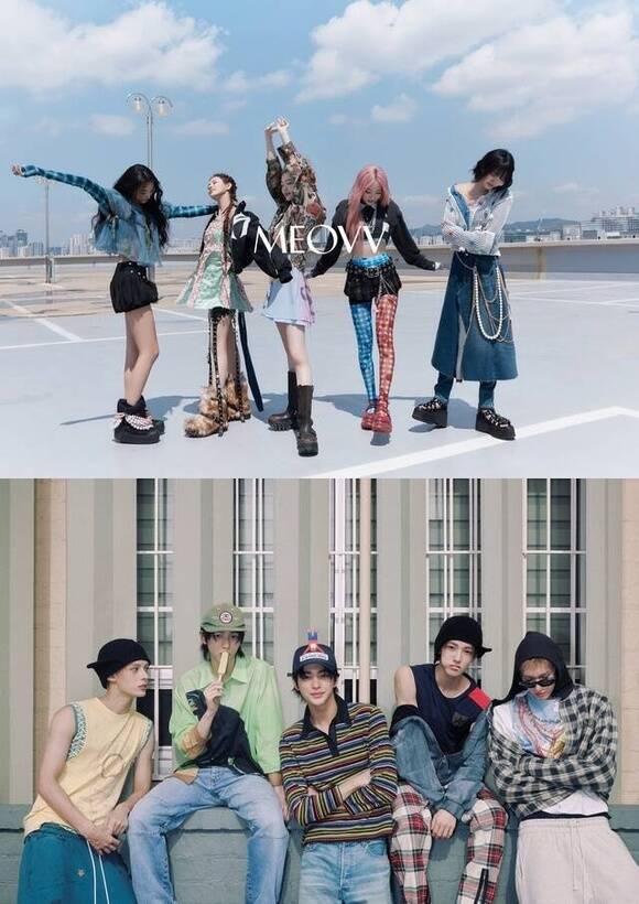 미야오(위)와 코르티스 각 멤버들이 추석을 맞아 연휴에 들으면 좋을 곡을 추천했다. 1960년대 곡부터 2025년 나온 곡까지 다양하다. /더블랙레이블, 빅히트 뮤직