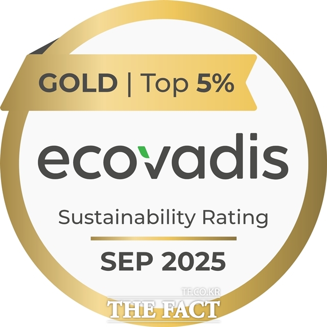 OCI는 글로벌 ESG 평가기관인 에코바디스(EcoVadis)의 ESG 평가에서 상위 5%에 해당하는 골드 등급을 2년 연속 획득했다. 에코바디스 골드 메달. /OCI