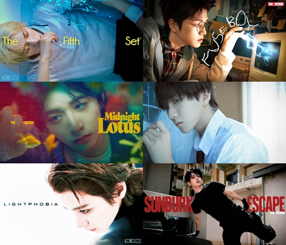 그룹 보이넥스트도어의 성호 리우 운학 명재현 이한 태산(왼쪽 위부터 시계방향)이 각각 영화 주인공이 된 콘셉트 포토와 필름을 공개했다./KOZ엔터테인먼트