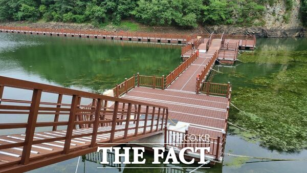 대전 서구는 1일 대한민국 관광 100선에 선정된 장태산자연휴양림과 장안저수지를 잇는 장태산 물빛 거닐길 을 개장한다. 사진은 장태산 물빛 거닐길 전경. /대전 서구