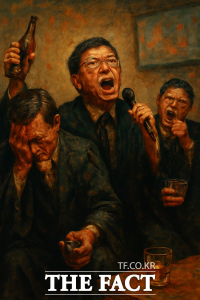 제주지방법원 부장판사 3명이 근무시간에 낮술을 즐긴 뒤 경찰이 출동할 정도로 노래방에서 소란을 벌였다. 셋 중 한 판사는 위법 재판 논란으로 공수처 수사까지 받는 사실도 함께 알려져 충격을 주고 있다. /AI 생성 이미지