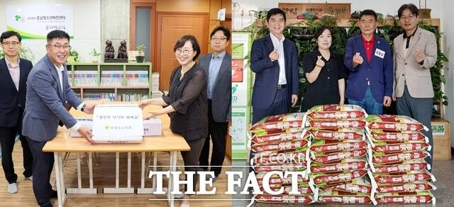 충남도의회는 추석을 맞아 사회복지시설을 방문해 위문품을 전달하고 있다. /충남도의회