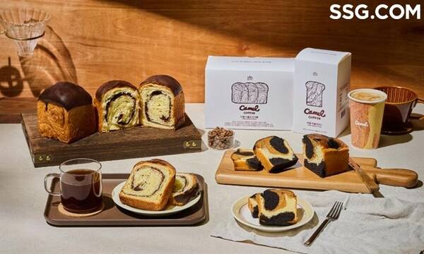 SSG닷컴이 카멜커피의 첫 베이커리 신제품 초코마블식빵과 마블파운드를 출시했다. /SSG닷컴