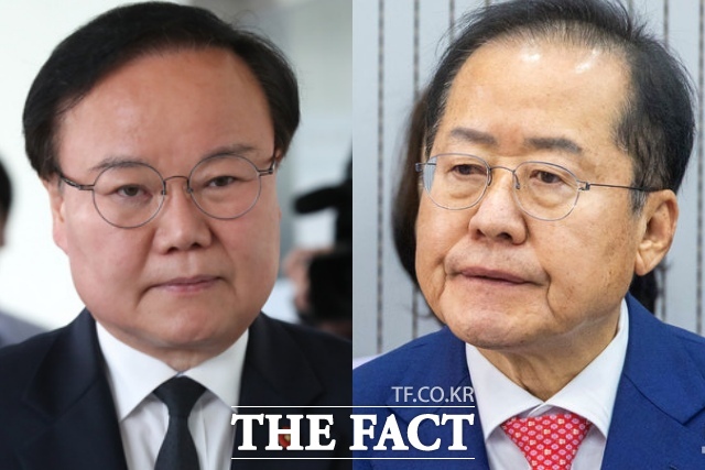 김재원 국민의힘 최고위원(왼쪽), 홍준표 전 대구시장. (사진=더팩트DB)