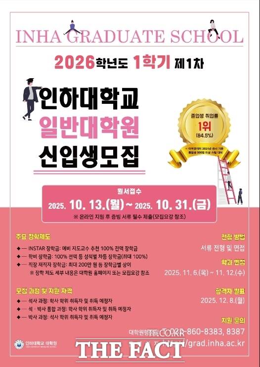 2026학년도 전기 인하대 일반대학원 제1차 신입생 모집 포스터/인하대학교