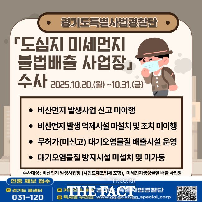경기도 특사경 미세먼지 사업장 수사 홍보물 /경기도