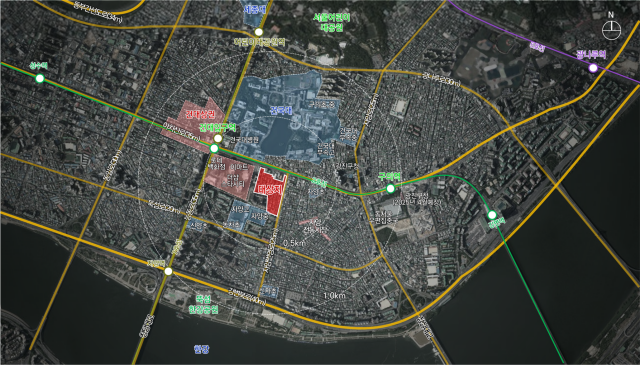 자양동 227-147번지 일대 주택정비형 재개발사업에 대한 신속통합기획이 확정됐다. 사진은 위치도 /서울시