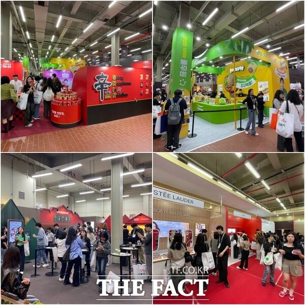 이번 오프라인 팝업에 참여한 파트너사들의 부스들이 방문객들로 북적이고 있다. /문은혜 기자