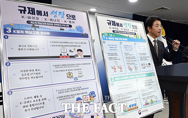 손동균 국무총리실 규제조정실장이 16일 오후 서울 종로구 정부서울청사에서 2차 핵심규제 합리화 전략회의 사후 브리핑을 하고 있다. /임영무 기자