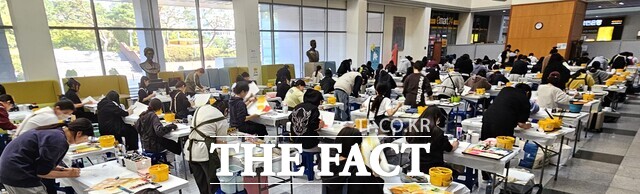 배재대학교의 지난해 예술인재 전형 실기고사 모습. /배재대