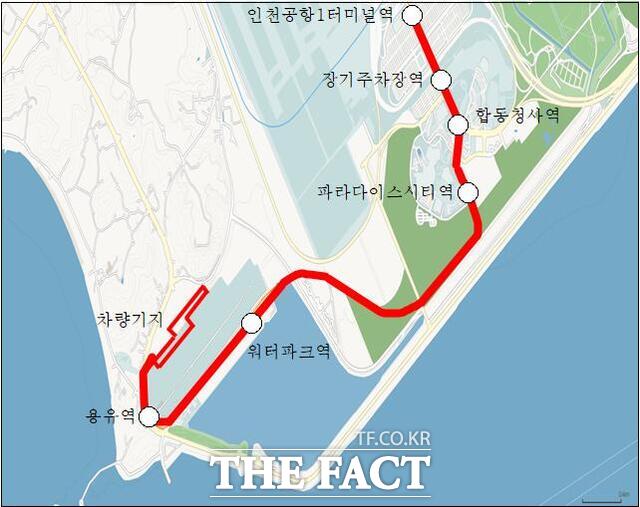 인천공항 자기부상열차 노선도. /인천시
