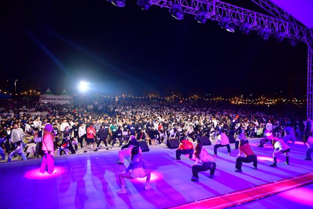 장성군이 J-라이트 런 종료 후 EDM댄스파티를 진행하고 있다. /장성군