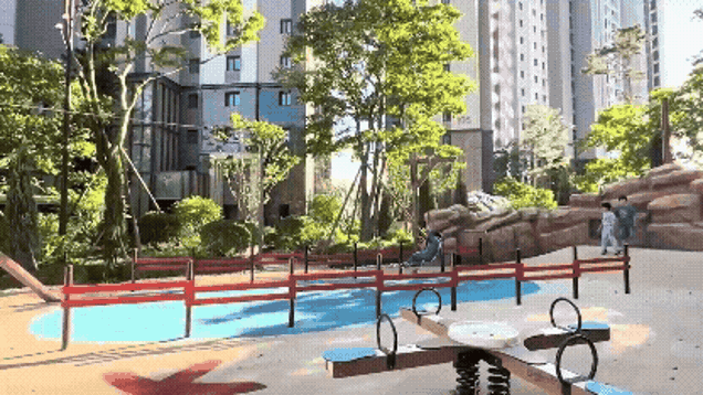 단지를 돌아다니면 놀이터에서 뛰어노는 아이들과 마주할 수 있다. /공미나 기자