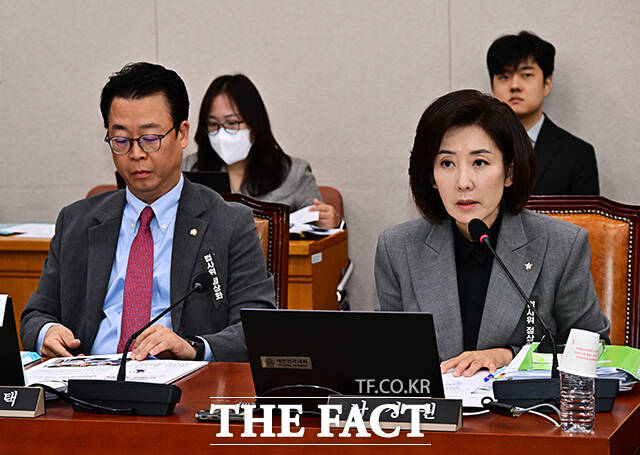 신상발언하는 나경원 국민의힘 의원.