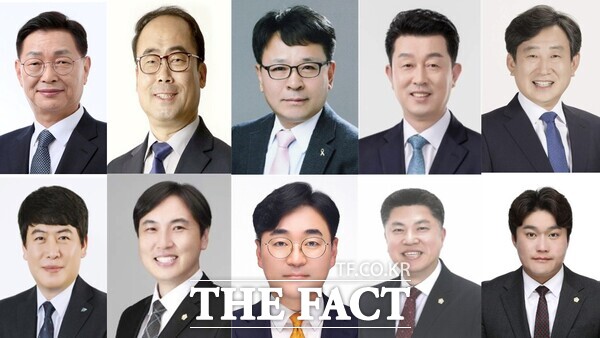 제9회 전국동시지방선거 대전 중구청장 후보군. 왼쪽 상단부터 시계방향으로 김제선 중구청장, 조성칠 전 대전시의원, 오광영 국무총리비서실 시민사회비서관, 전병용 더불어민주당 중구 자치분권위원장, 김경훈 전 대전시의회 의장, 김선광 대전시의원, 김연수 전 중구의회의장, 류승관 전 이은권 국회의원 보좌관, 장진섭 조국혁신당 대전시당 사무처장, 오은규 중구의회 의장. /정예준 기자