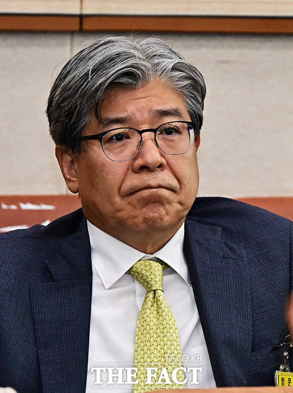 법사위 국정감사 출석한 김재호 춘천지방법원장.