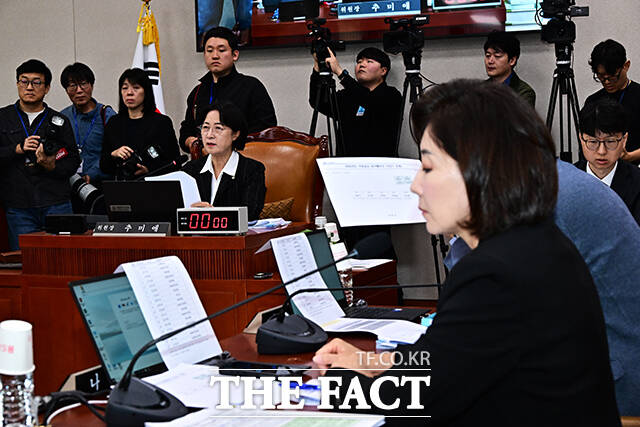 발언하는 추미애 법사위원장.