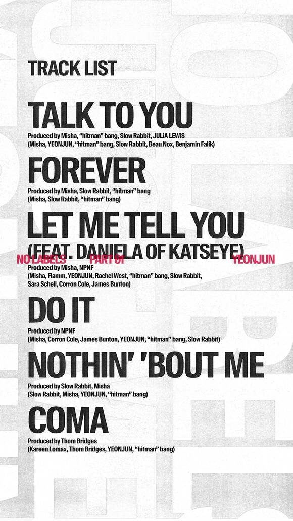 타이틀곡 Talk to You는 나를 향한 너의 강한 끌림과 그 속에서 피어나는 긴장감을 노래한다. 기타 리프가 인상적인 하드 록 장르로 생동감 넘치는 드럼 사운드 위 거친 가창이 어우러진다. /빅히트 뮤직