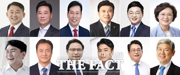 제9회 전국동시지방선거 대전 서구청장 후보군. (사진 왼쪽 위부터 시계 방향으로) 서철모 서구청장, 김경석 국민의힘 중앙위원회 지도위원, 강노산 국민의힘 중앙당 대외협력위원, 김종천 전 대전시의회 의장, 김신웅 전 서구의회 의원, 전명자 전 대전 서구의회 의장, 조규식 서구의회 의장, 김창관 전 서구의회 의장, 서희철 전 법무부장관 비서관, 주정봉 더불어민주당 대전시당 부위원장, 김영창 더불어민주당 대전시당 부위원장, 유지곤 조국혁신당 대전 서구 지역위원장. /정예준 기자