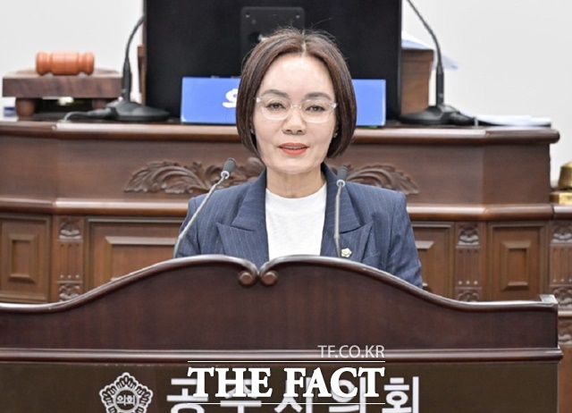 임규연 공주시의원이 23일 제261회 임시회에서 공주시 임신·출산 지원에 관한 조례 일부개정조례안을 대표 발의하고 있다. /공주시의회