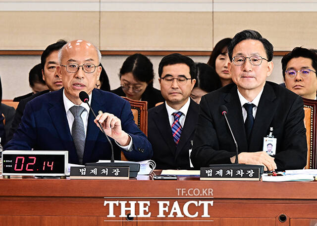 질의에 답변하는 조원철 법제처장.