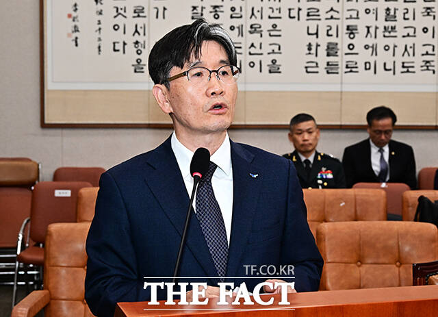 오동운 공수처장이 24일 오후 서울 여의도 국회 법제사법위원회에서 열린 고위공직자범죄수사처에 대한 국정감사에 출석해 질의를 듣고 있다. /국회=배정한 기자