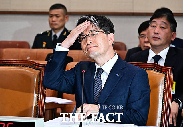 오동운 공수처장이 24일 오후 서울 여의도 국회 법제사법위원회에서 열린 고위공직자범죄수사처에 대한 국정감사에 출석해 질의를 듣고 있다. /국회=배정한 기자