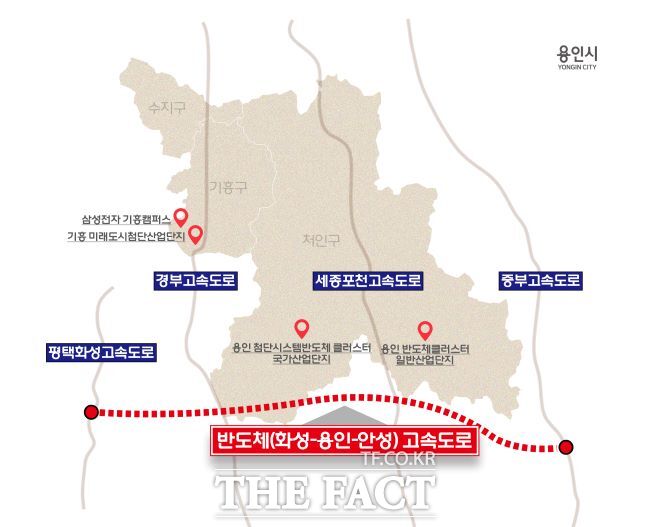 용인시 반도체 고속도로 위치도 /용인시