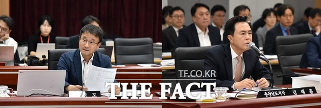 왼쪽부터 한병도 국회의원, 김태흠 충남도지사. /이정석 기자