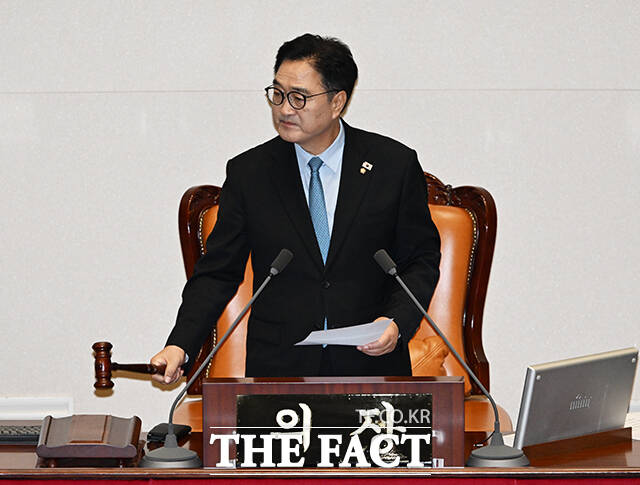 국회기록원법 설립은 우원식 국회의장의 의지가 강하게 반영된 것으로 알려졌다. 사진은 우 의장. /배정한 기자